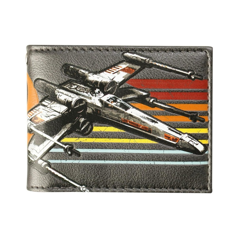 Star Wars X-Wing Starfighter Wallet - Black with Multicolor Stripes
